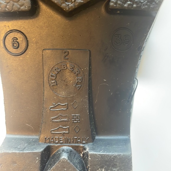 Burberry Black Rubber Knit Top Nova Check Rain Boot Women Sz 9 Made in ITALY - Picture 9 of 16